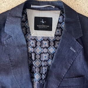 TailorByrd Mens 38R linen chambray blazer